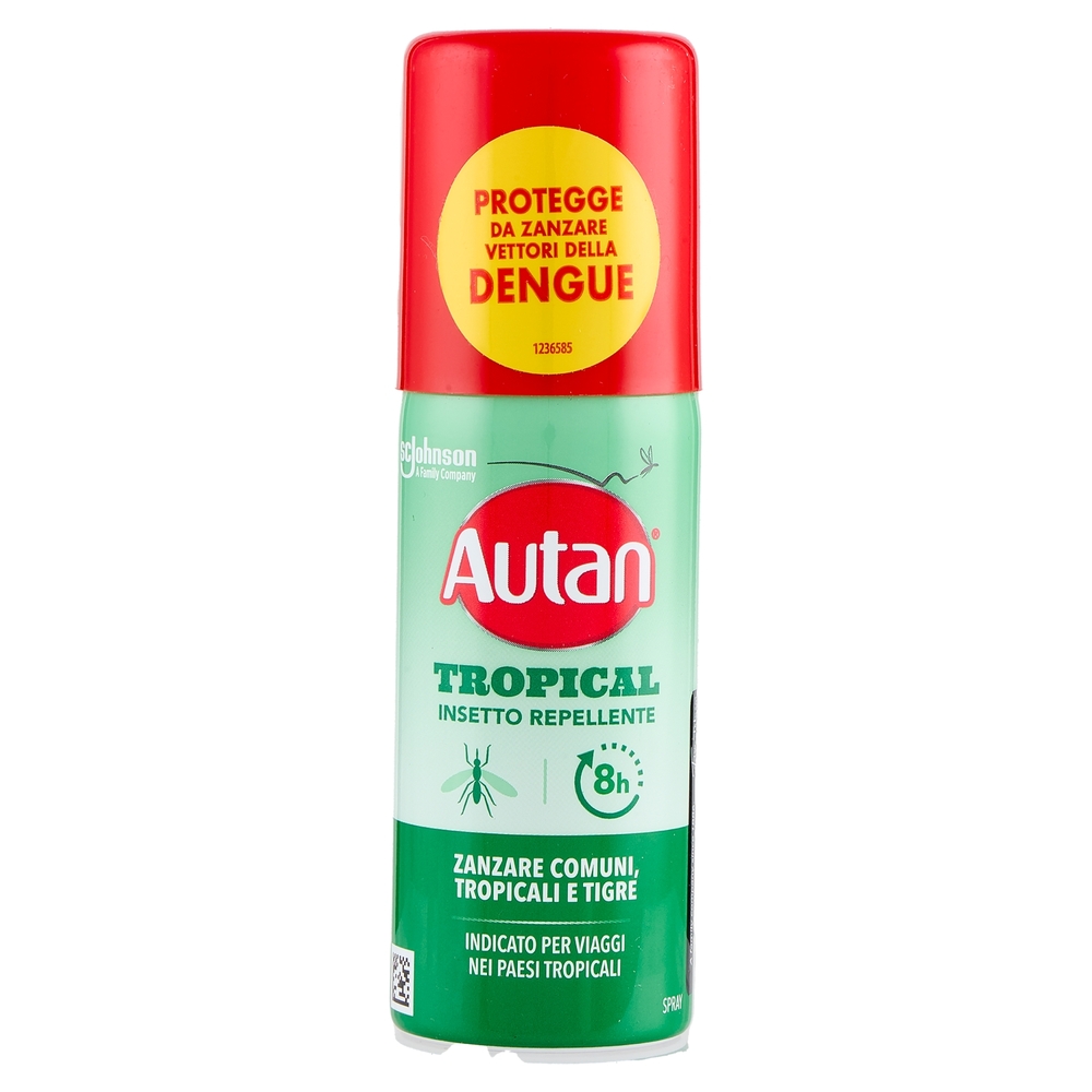Autan Tropical Spray Mini Insetto Repellente e Antizanzare Tigre, Comuni e Tropicali, 50ml